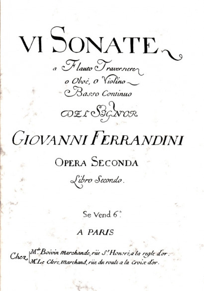 Ferrandini, Giovanni Battista (1710–1791): VI Sonate op. 2