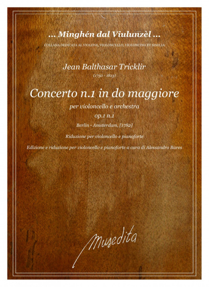 Tricklir, Jean Balthasar (1750–1813):<br>Concerto No. 1 in do maggiore op. 1, 1<br><br>Klavierauszug mit Solostimme