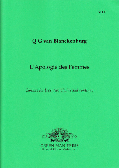Blanckenburg, Quirinus Gerbrandzoon van (1654-1739): L'Apologie des Femmes