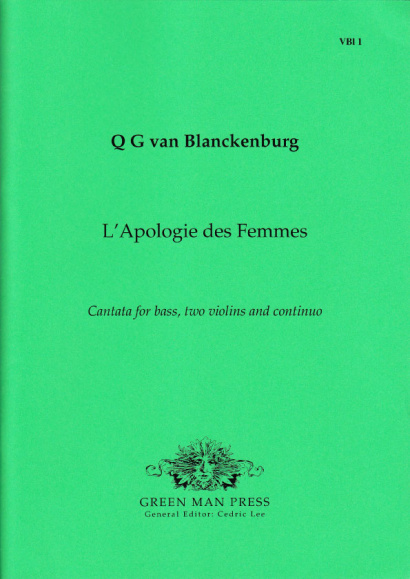 Blanckenburg, Quirinus Gerbrandzoon van (1654-1739): L'Apologie des Femmes