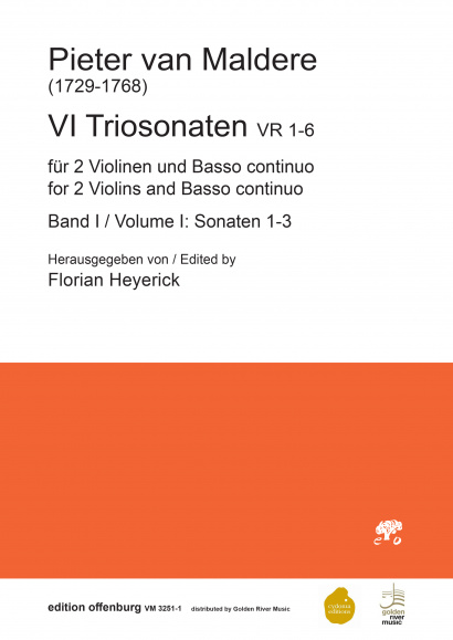 Maldere, Piere van (1729–1768):<br>6 Trio-Sonaten<br>(Nr. 1–3 in D, G und A Dur)