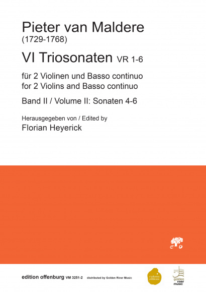 Maldere, Piere van (1729–1768):<br>6 Trio-Sonaten<br>(Nr. 4–6 in C-Dur, Es- Dur und d-Moll)
