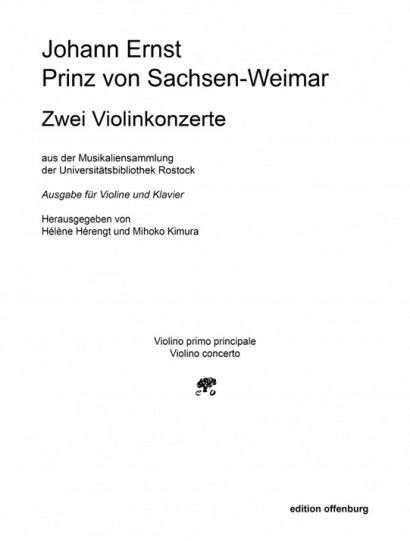 Johann Ernst, Prinz von Sachsen-Weimar (1696–1715): 2 Violinkonzerte (Rostock)